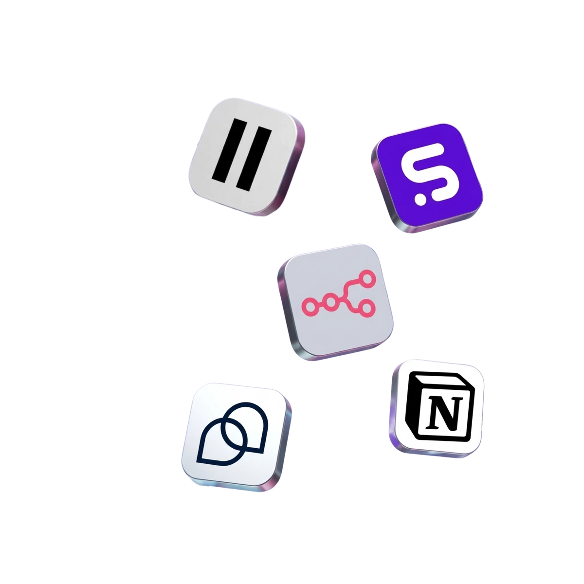 Floating cluster of contractor AI Tools app icons