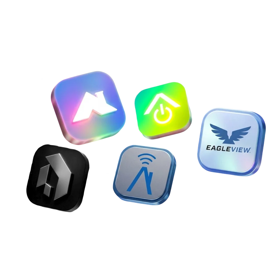 Floating cluster of contractor Estimating app icons