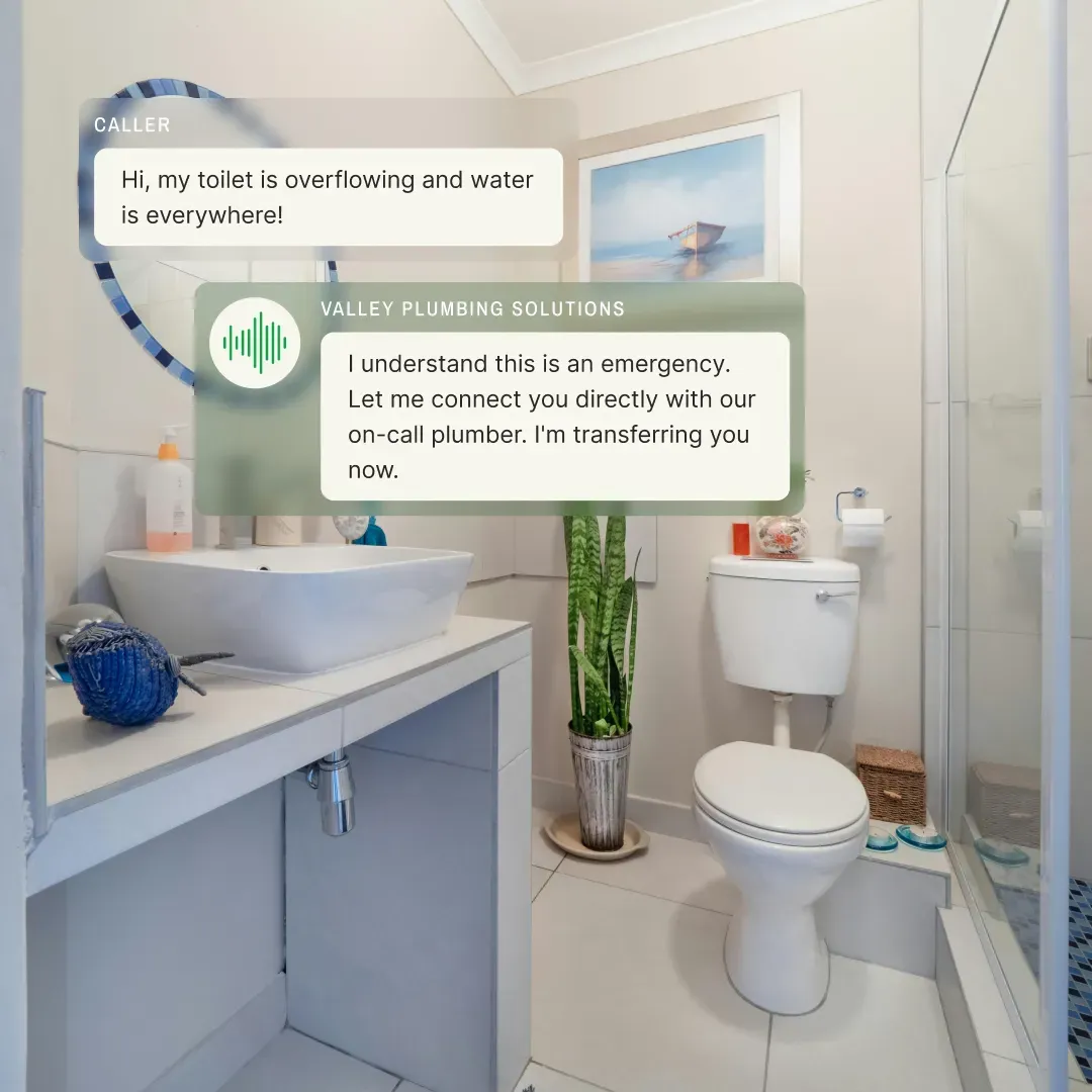 Upfirst AI detecting emergency keywords and routing the call directly to an on-call technician