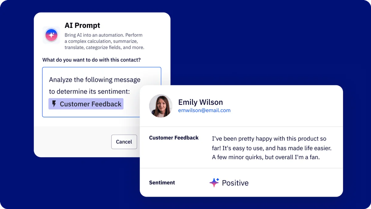 ActiveCampaign AI Agents interface showing autonomous marketing agents executing toward defined goals
