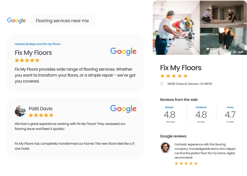 Birdeye Listings AI showing directory management and local SEO optimization