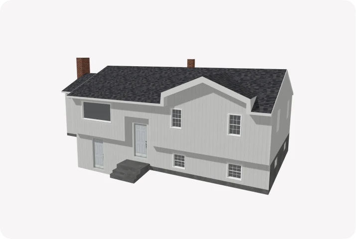 Hover 3D rendered house model with materials applied