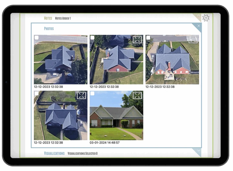 iRoofing estimate builder showing line-item pricing with material, labor, and waste factor calculations